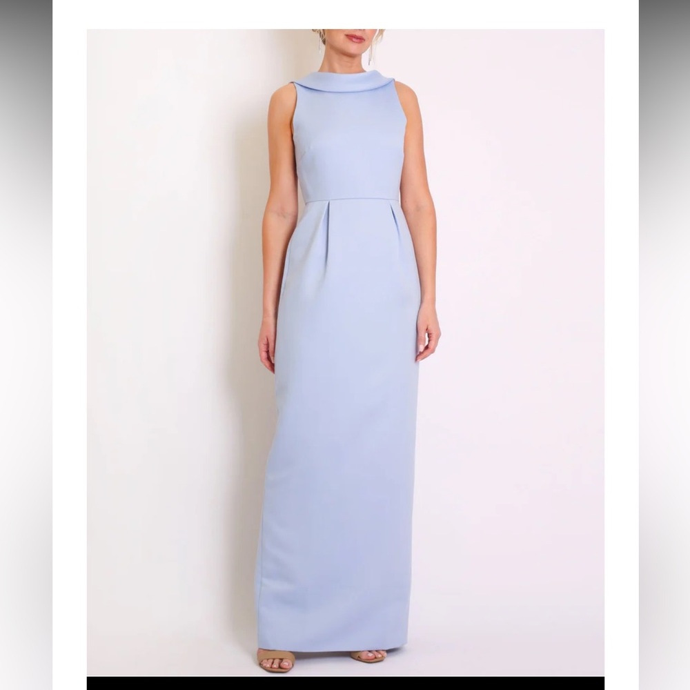 Camilyn Beth Amelia Dress in Matte Satin in light blue